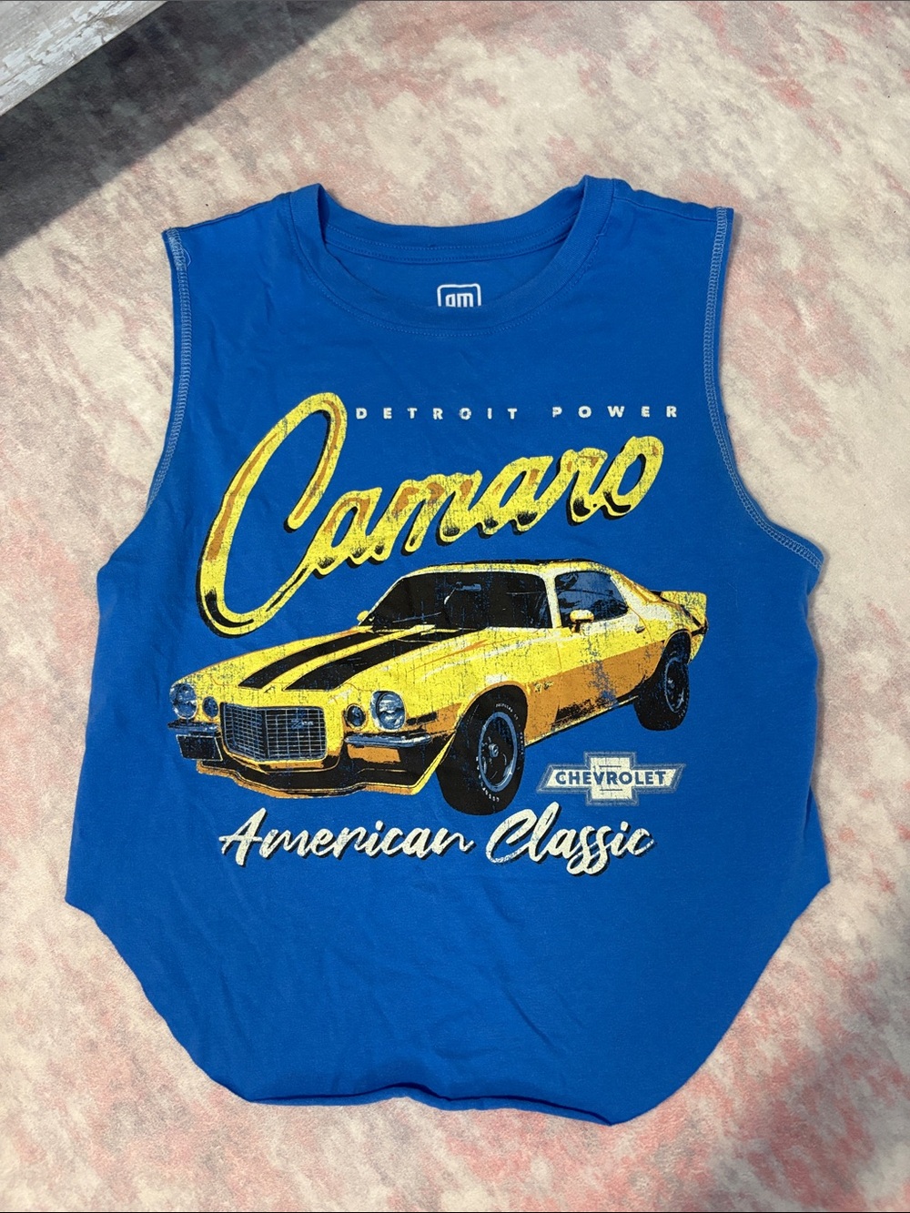 Camaro Blue Graphic Muscle Tank